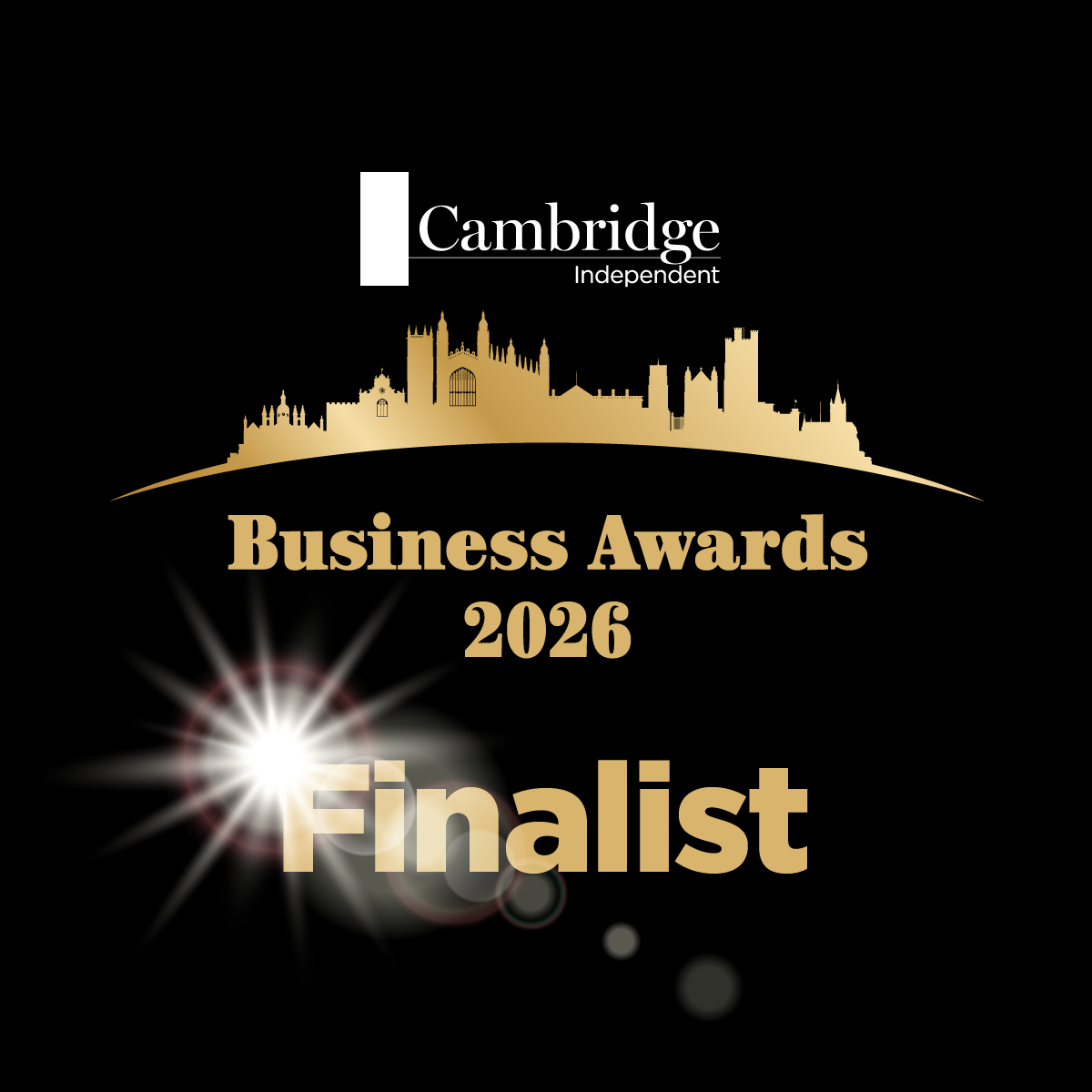 Cambridge Independent Business Awards 2026 finalist badge